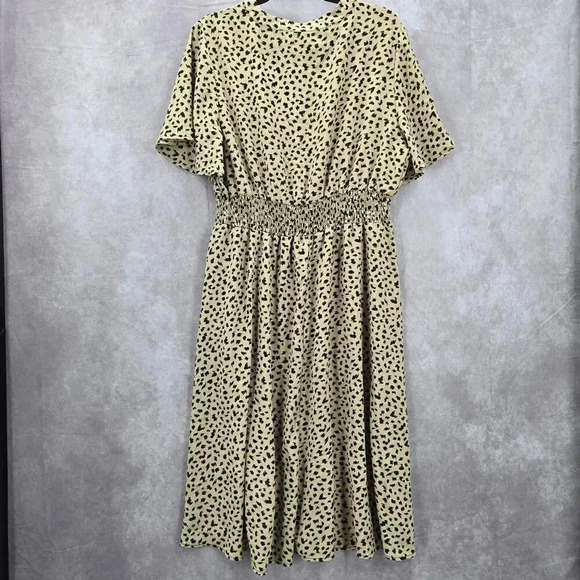 Bloomchic Allover Print Flutter Short Sleeve Flowy Flare Midi Dress XL NWOT - Picture 2 of 6